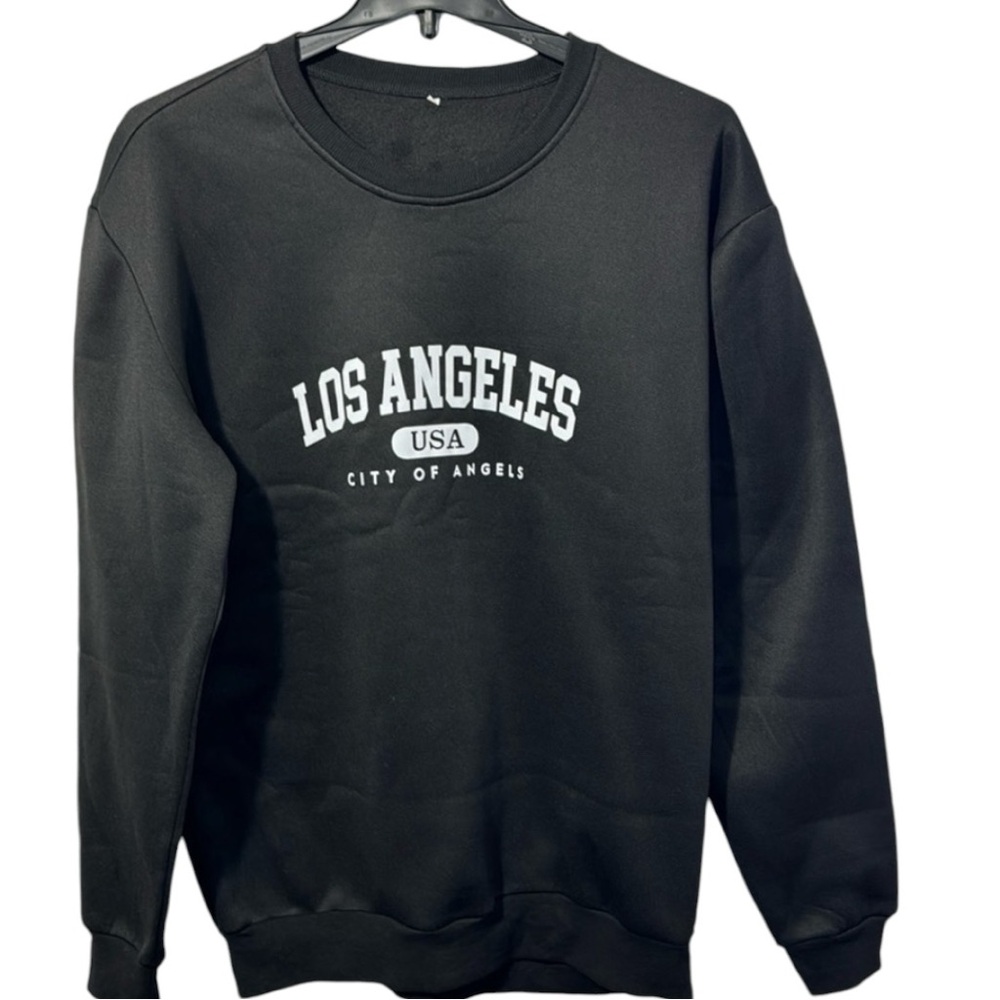 NWOT‎ Black Crew Neck Los Angeles USA Sweatshirt in Size XXL & XL